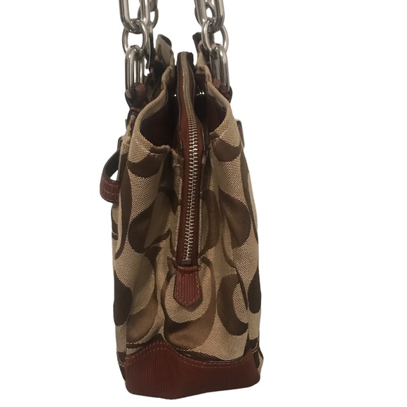 Coach Shoulder Satchel Bag Brown Tan No. D1273-17806M - Picture 4 of 11